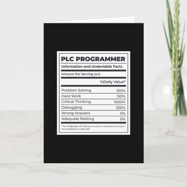 PLC Programmer Funny Programming Facts Card (Front)