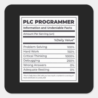 PLC Programmer Funny Programming Facts Square Sticker