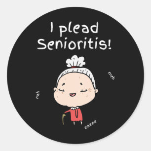 Plead Senioristis. Old Senior Man Woman Aging Alzh Classic Round Sticker