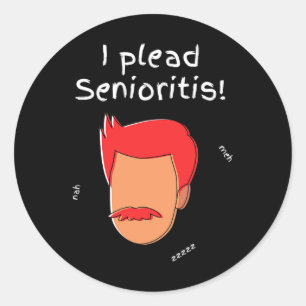 Plead Senioristis. Old Senior Man Woman Aging Alzh Classic Round Sticker