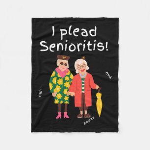 Plead Senioristis. Old Senior Man Woman Aging Alzh Fleece Blanket