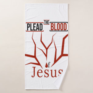 Plead the Blood of Jesus Bath Towel Set (White)