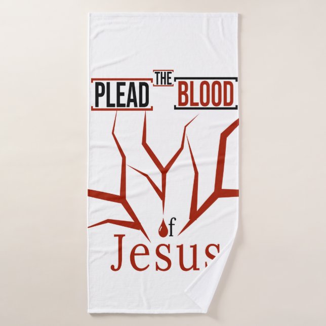 Plead the Blood of Jesus Bath Towel Set (White) (Bath Towel)