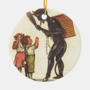 Pleading With Krampus Ceramic Tree Decoration