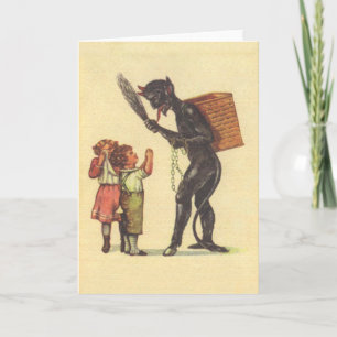 Pleading With Krampus Holiday Card