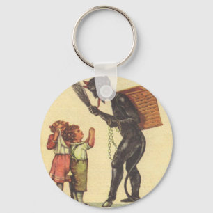 Pleading With Krampus Key Ring