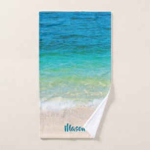 Pleasant Beach (with personalised name) Hand Towel