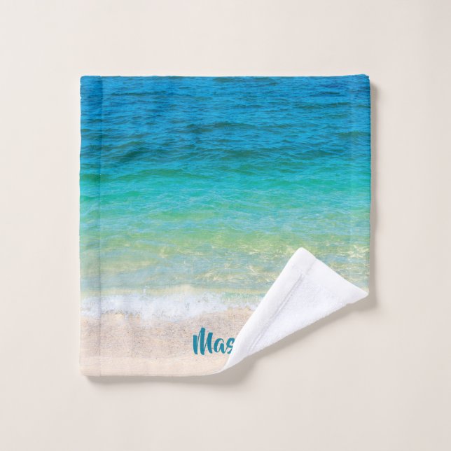 Pleasant Beach (with personalised name) Wash Cloth (Wash Cloth)