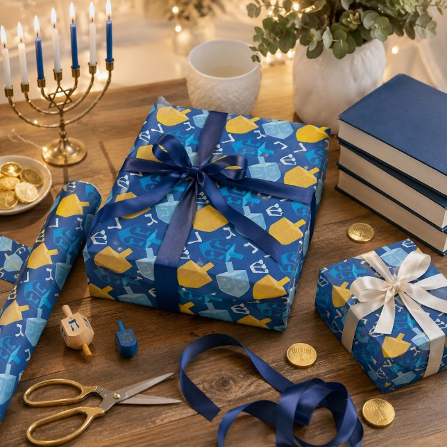 Pleasant Dreidel Hanukkah Wrapping Paper (Creator Uploaded)