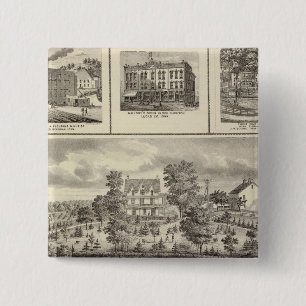 Pleasant Hill Farm bldgs in Decorah 15 Cm Square Badge