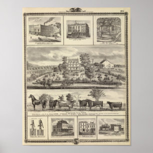 Pleasant Hill Farm bldgs in Decorah Poster