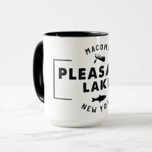 Pleasant Lake Black 15 oz Combo Mug