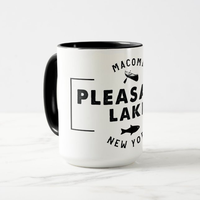 Pleasant Lake Black 15 oz Combo Mug (Front Left)