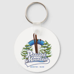 Pleasant Mountain Ski Bridgton logo. Key Ring