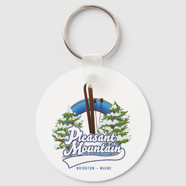 Pleasant Mountain Ski Bridgton logo. Key Ring (Front)