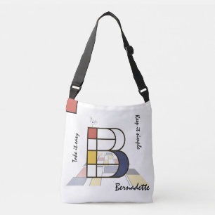 Pleasant Neoplasticism Art Monogram. Letter B Crossbody Bag