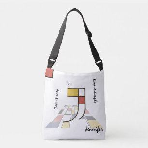 Pleasant Neoplasticism Art Monogram. Letter J Crossbody Bag
