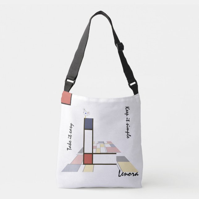Pleasant Neoplasticism Art Monogram. Letter L Crossbody Bag (Front)