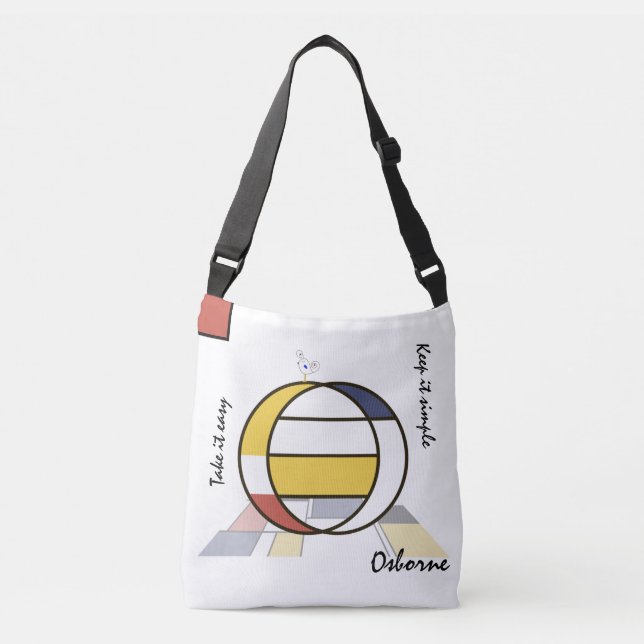 Pleasant Neoplasticism Art Monogram. Letter O Crossbody Bag (Front)