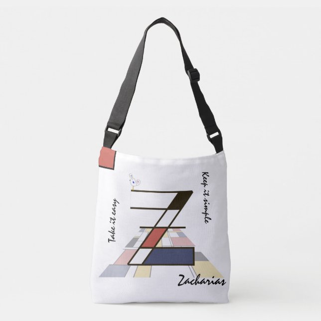 Pleasant Neoplasticism Art Monogram. Letter Z Crossbody Bag (Front)