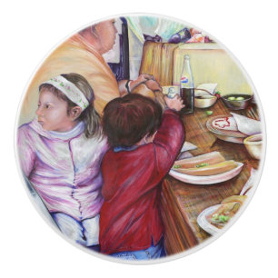 Pleasant Picnic, Mexico Ceramic Knob