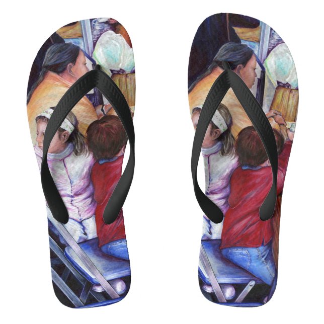 Pleasant Picnic, Mexico Flip Flops (Footbed)