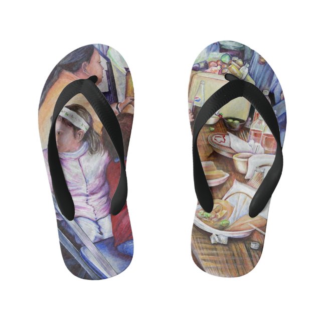 Pleasant Picnic, Mexico Kid's Flip Flops (Footbed)