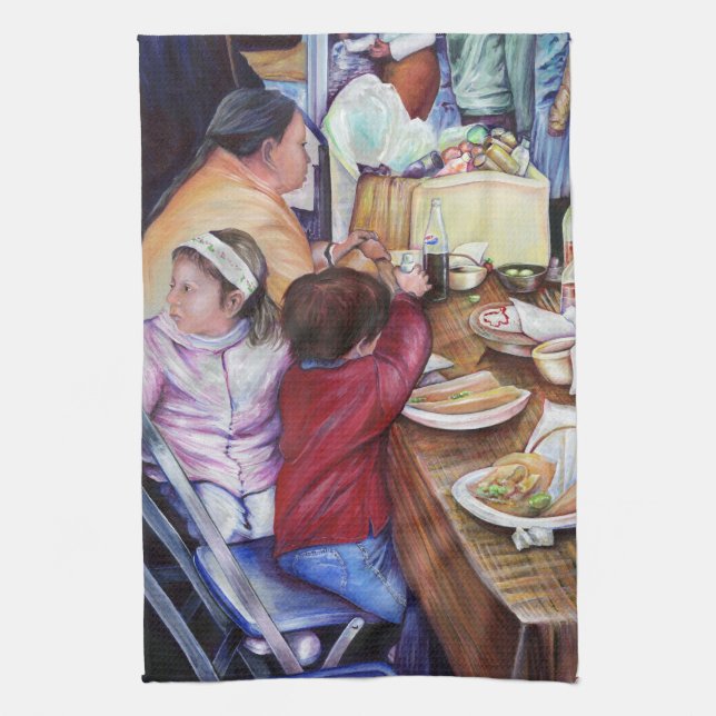 Pleasant Picnic, Mexico Tea Towel (Vertical)