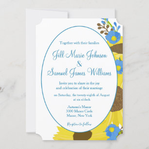 Pleasant Sunflower Beauty Wedding Invitation