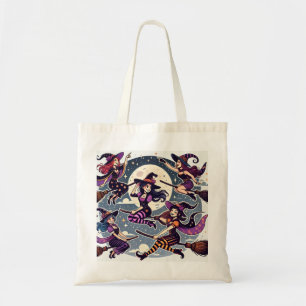 Pleasant, unique and colourful witches, eco-bags tote bag