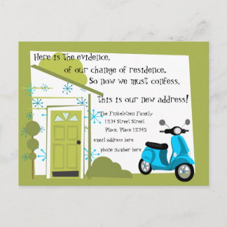 Pleasant View with a Scooter! Announcement Postcard