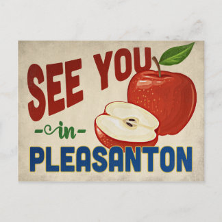 Pleasanton California Apple - Vintage Travel Postcard