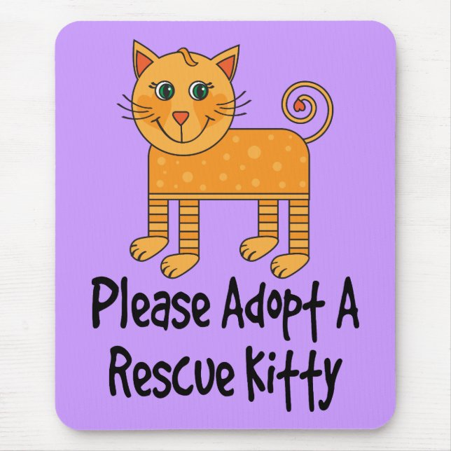 Please Adopt A Rescue Kitty Cat Gift Mouse Mat (Front)
