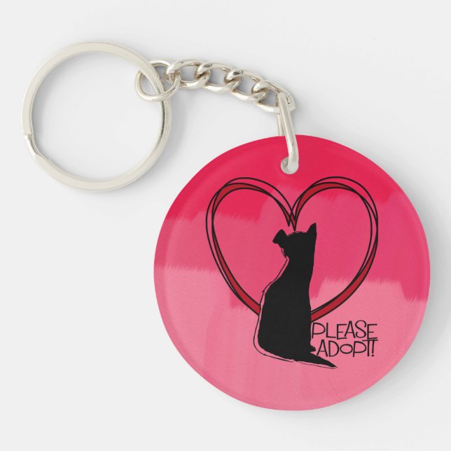 Please Adopt Don't Shop Pets Key Ring (Front)