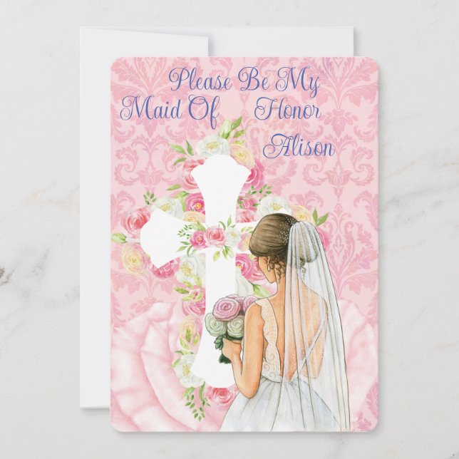 Please Be My Maid of Honor Personalize  Invitation (Front)