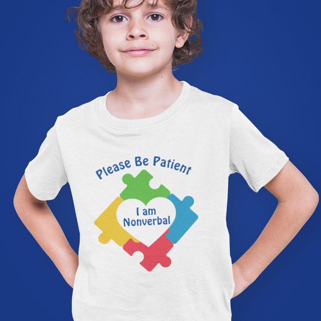 Please Be Patient I Am Nonverbal Cute Autism Kids T-Shirt (Creator Uploaded)