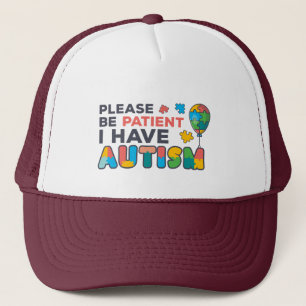 Please Be Patient I Have Autism Puzzles Trucker Hat