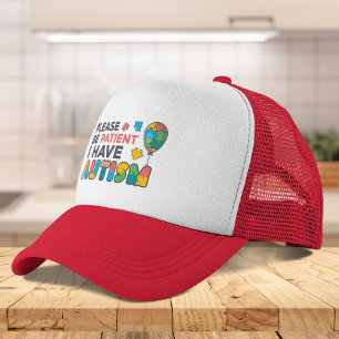 Please Be Patient I Have Autism Puzzles Trucker Hat