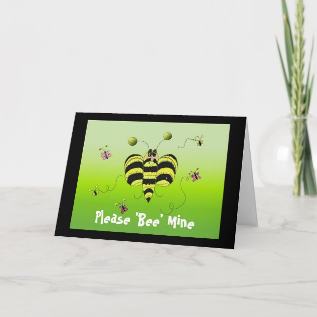 Please 'Bee' Mine Valentine Holiday Card (Front)