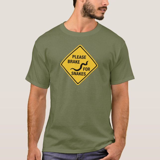Please Brake For Snakes, Traffic Sign, Canada T-Shirt (Front)