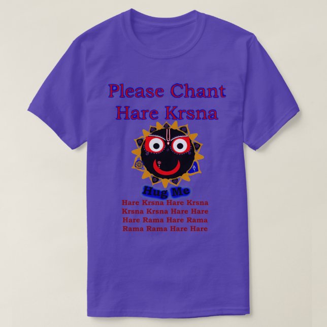 Please chant Hare Krsna Jagannath Hug me T-Shirt (Design Front)