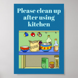 please clean up kitchen sign