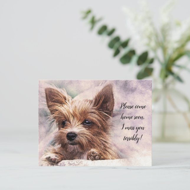 Please Come Home Soon I Miss You Terribly Postcard (Standing Front)