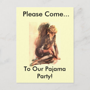 Please Come..., To Our Pajama Party! Invitation Postcard