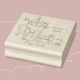Please Correct and Return Teacher Wood Art Stamp