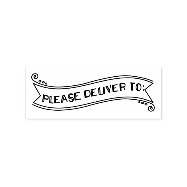 Please Deliver To Banner Envelope Mail Art Rubber Stamp (Imprint)
