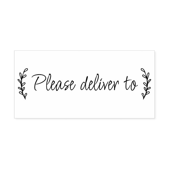 Please deliver to calligraphy rubber stamp (Imprint)