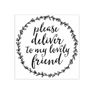 Please Deliver to my Lovely Friend Envelope Art Rubber Stamp