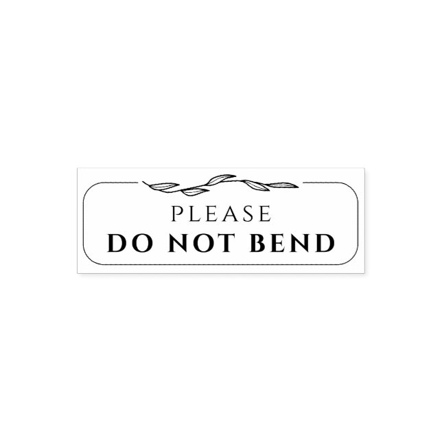 Please DO NOT BEND Shipping Mail Botanical Frame Self-inking Stamp (Design)