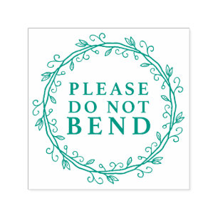 Please Do Not Bend, Wreath Self-inking Stamp